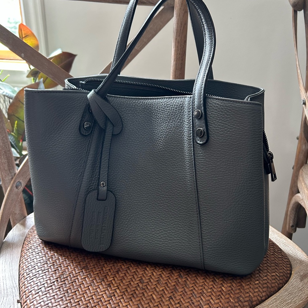 Chic Charcoal Leather Tote Bag